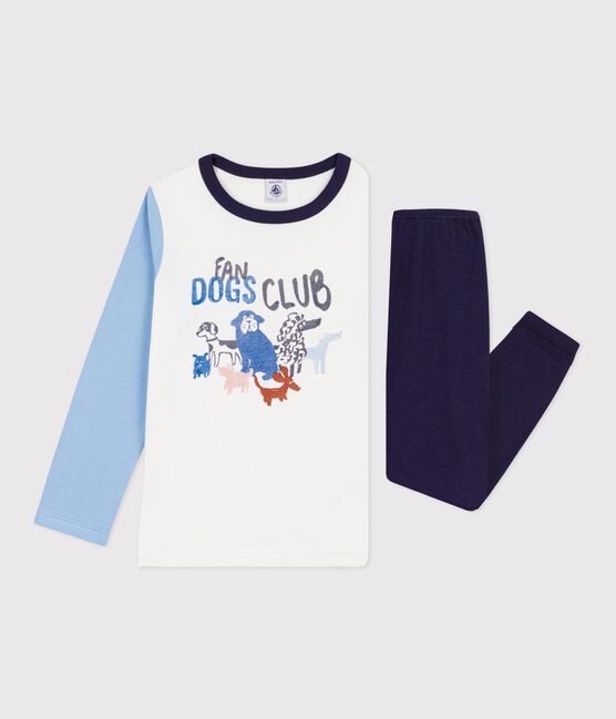 Kinder-Pyjama aus Baumwolle mit Hundemotiv blau SOIR/ MULTICO