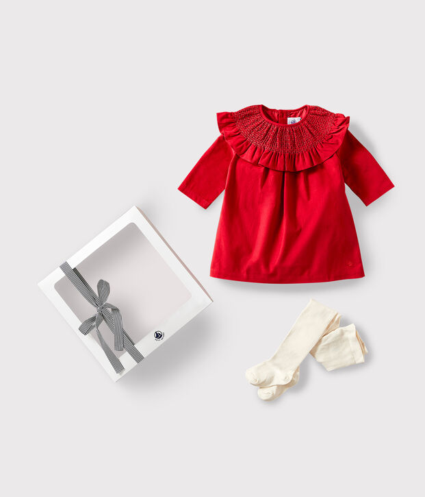 Baby-Geschenkset Kleid und Strumpfhose vielfarbig