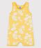 Kurzer Baby-Einteiler aus Baumwolle mit Hawaiimuster gelb ORGE/weiss MARSHMALLOW