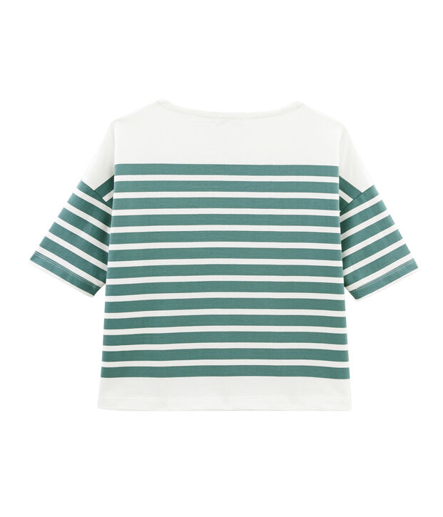 Streifenshirt Damen gr&uuml;n/weiss