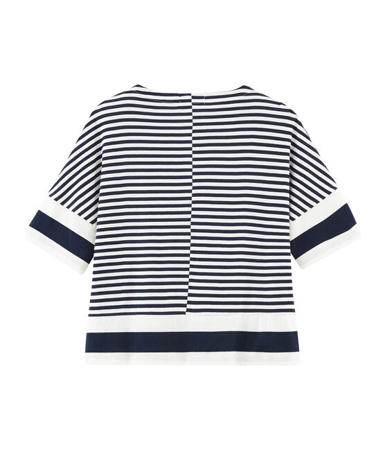 Kurzärmeliges grafisches t-shirt damen blau SMOKING/weiss MARSHMALLOW