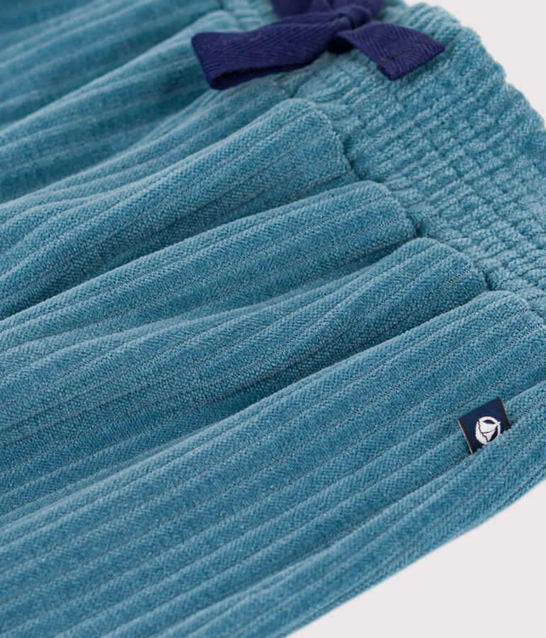 Weit geschnittene Kinder-Hose aus Feincord f&uuml;r M&auml;dchen blau