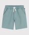 Kinder-Bermudashorts aus einfarbiger Baumwolle grün PAUL