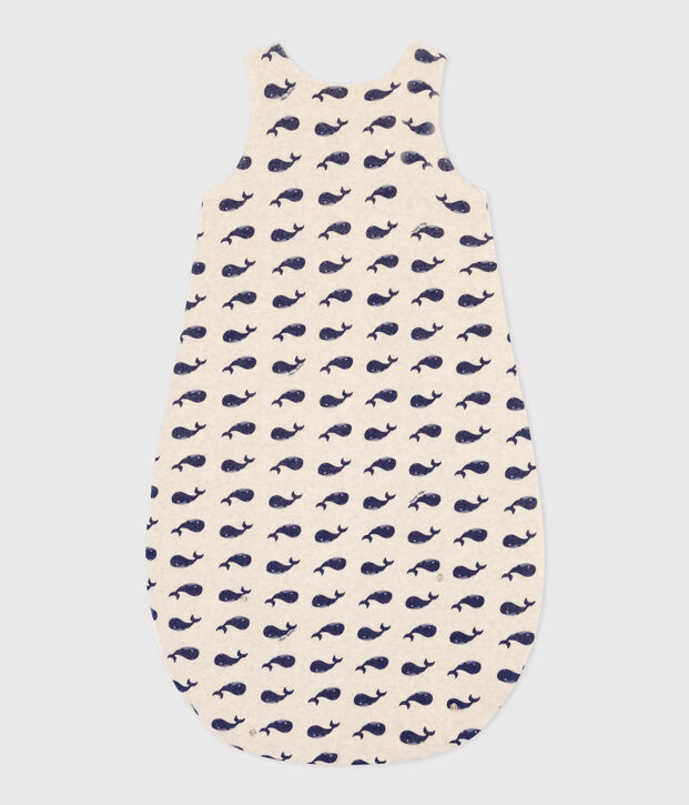 Baby-Schlafsack aus Nicki mit Walen TOG 3 beige/blau