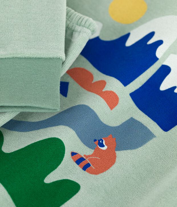 Kinder-Pyjama aus Nicki gr&uuml;n