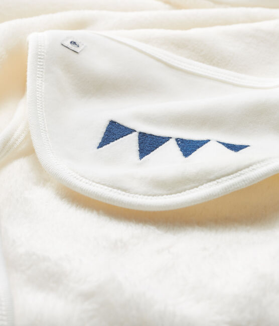 Cape/Decke aus Fleece für Jungen weiss MARSHMALLOW/blau MEDIEVAL