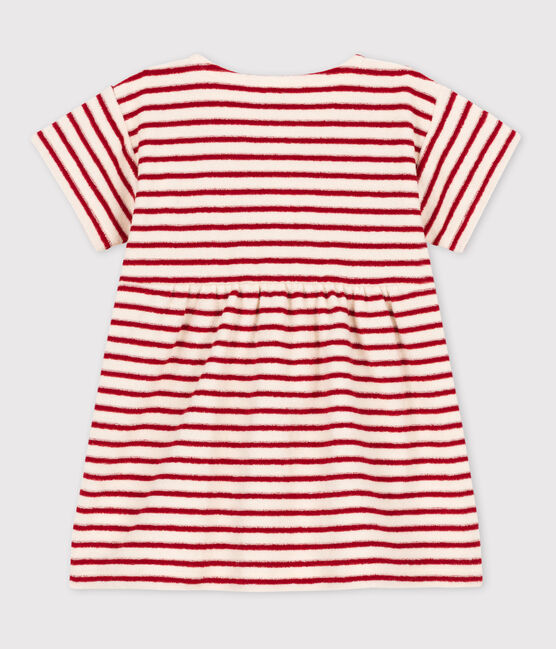 Kurzärmeliges Babykleid aus Frottee weiss AVALANCHE/ STOP