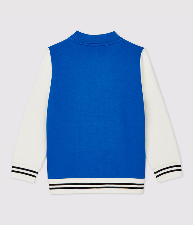 Kinder-Teddyjacke aus Molton f&uuml;r M&auml;dchen / Jungen blau/weiss