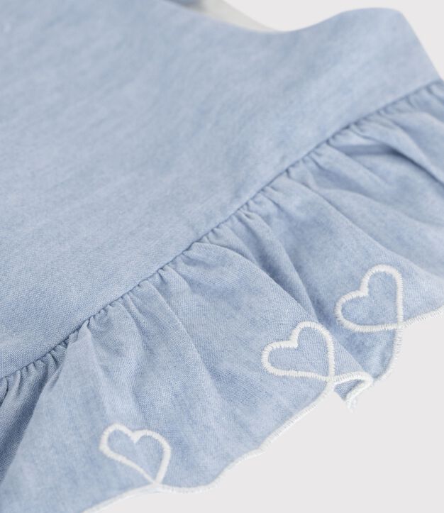 &Auml;rmelloses Kinder-Kleid aus Baumwolle blau