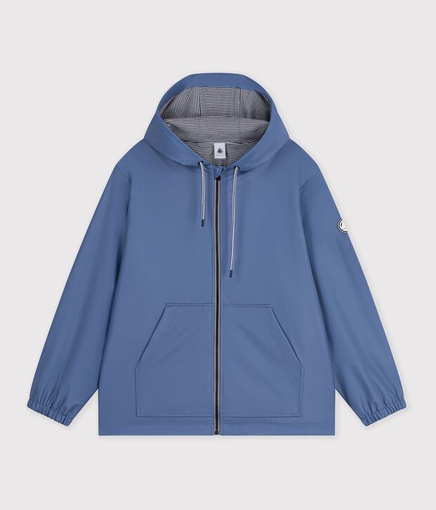 Kurze Damen-Regenjacke blau