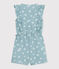Ärmelloser Kinder-Overall mit Blumenmuster blau PAUL/weiss MARSHMALLOW