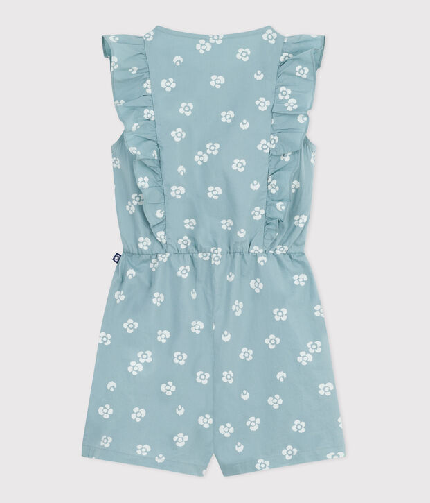 &Auml;rmelloser Kinder-Overall mit Blumenmuster gr&uuml;n/weiss