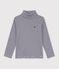 Kinder-Rollkragenshirt aus Baumwolle f&uuml;r M&auml;dchen und Jungen blau/weiss