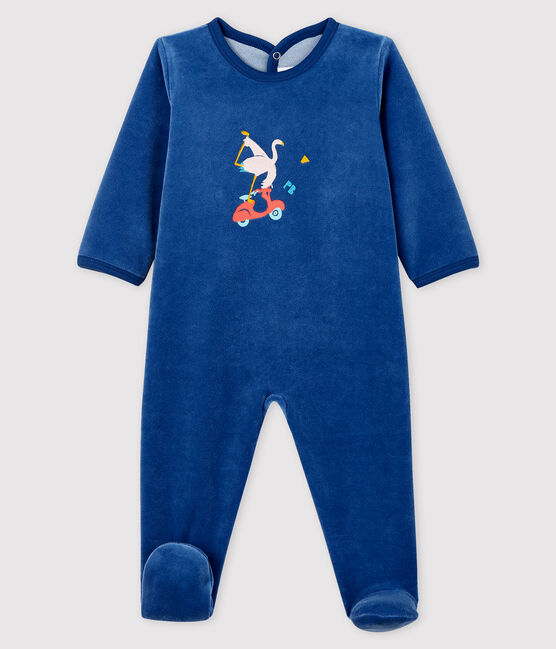 Blauer Baby-Strampler aus Nicki blau MAJOR
