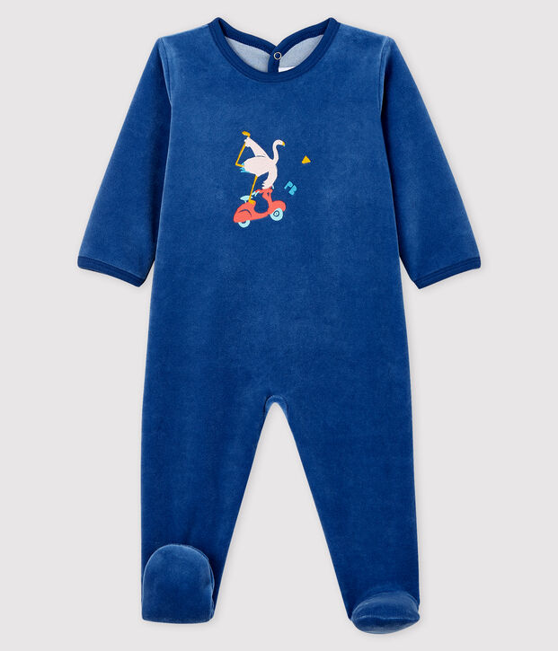 Blauer Baby-Strampler aus Nicki blau