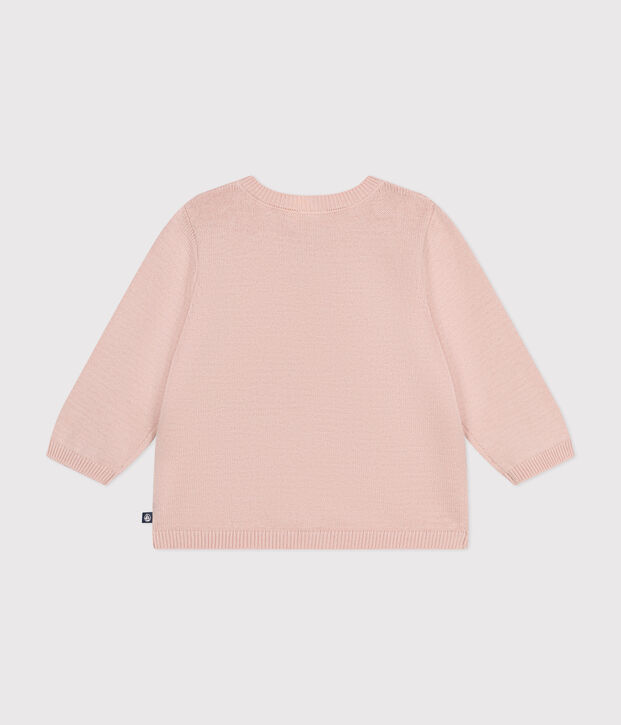 Baby-Cardigan aus Baumwollstrick in Ajour-Optik rosa