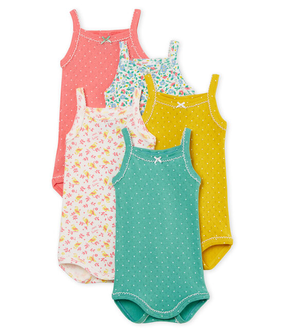 5er-Set Baby-Trägerbodys für Mädchen variante 1