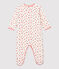 Baby-Strampler aus aus Velours mit Blumenmuster weiss MARSHMALLOW/weiss MULTICO