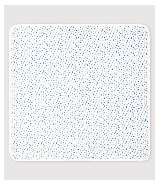 Baby-Decke für Neugeborene aus Bio-Baumwolle weiss MARSHMALLOW/blau COOL