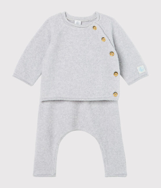 2-teiliges Baby-Set aus Baumwolle, Merinowolle und Polyester rosa FLEUR