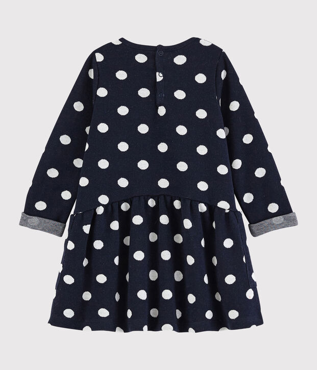 Lang&auml;rmeliges Baby-Kleid f&uuml;r M&auml;dchen blau/weiss