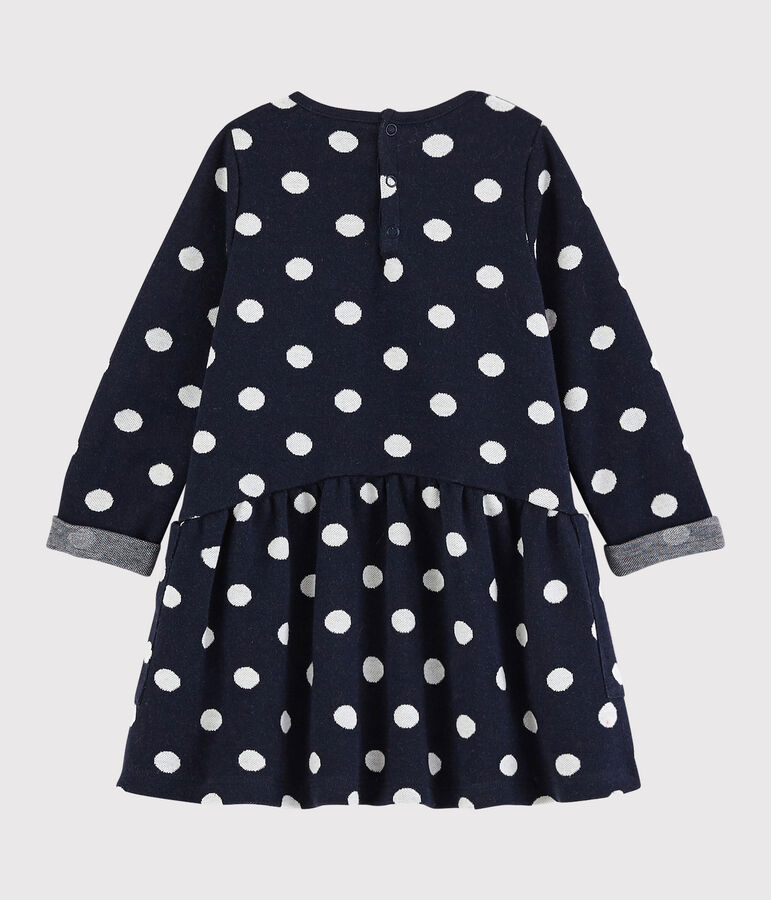 Lang&auml;rmeliges Baby-Kleid f&uuml;r M&auml;dchen blau SMOKING/weiss MARSHMALLOW