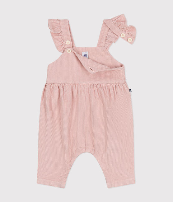 Baby-Latzhose aus Cord rosa SALINE