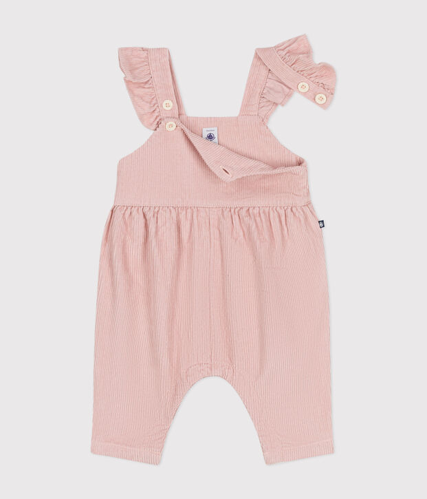 Baby-Latzhose aus Cord rosa