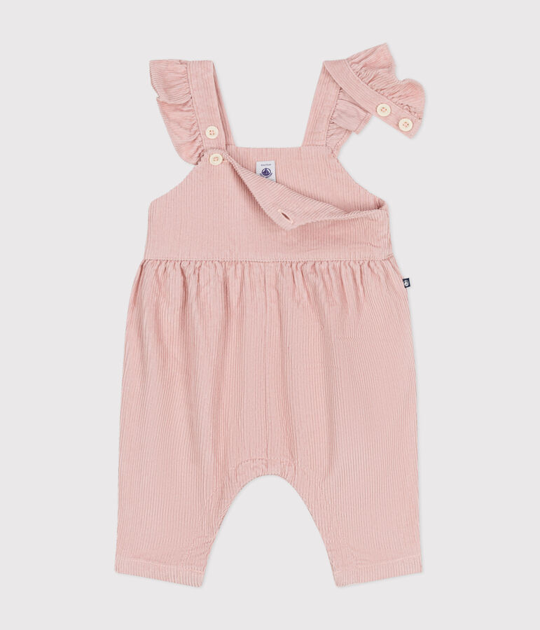 Baby-Latzhose aus Cord rosa