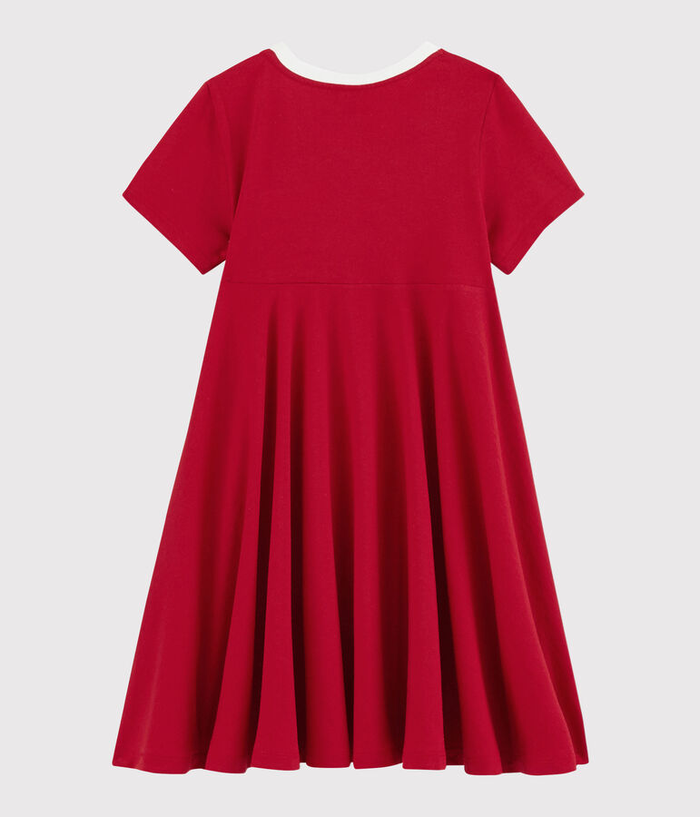 Kurz&auml;rmeliges Kinder-Kleid aus Jersey f&uuml;r M&auml;dchen rot