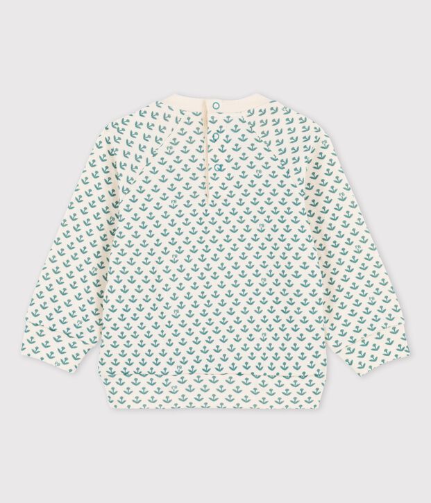 Baby-Sweatshirt aus Doppeljersey naturfarben/gr&uuml;n