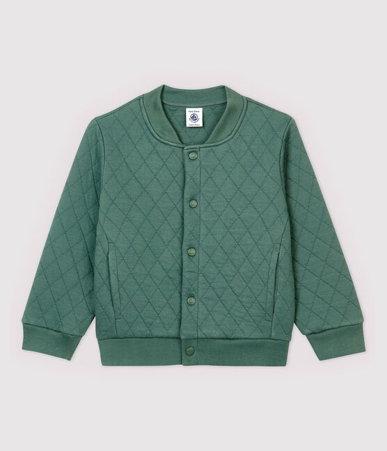 Kinder-Cardigan im Teddy-Stil aus gedoppeltem Jersey für Jungen grün VALLEE