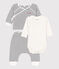 Klassisches Dreiteiliges Baby-Set aus Bio-Baumwolle weiss MARSHMALLOW/blau SMOKING