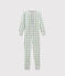 Langer Rippstrick-Overall für Jungen weiss MARSHMALLOW/weiss MULTICO