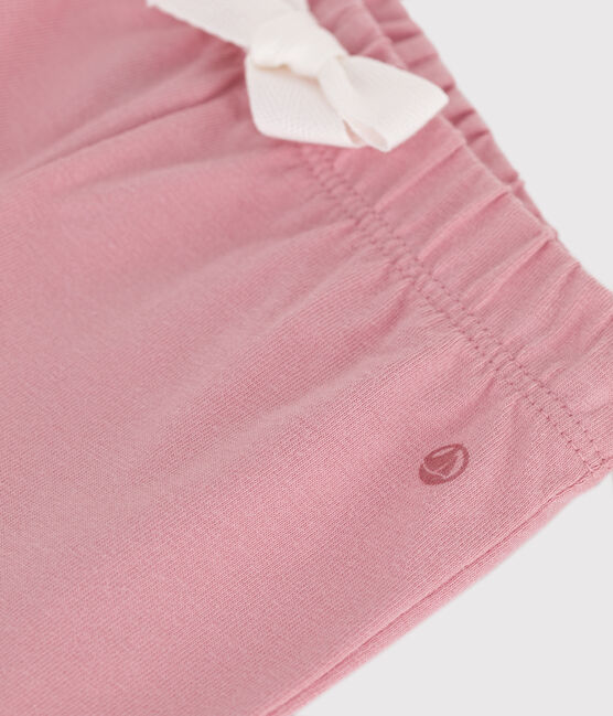 Baby-Shorts aus einfarbiger Baumwolle rosa CHARME