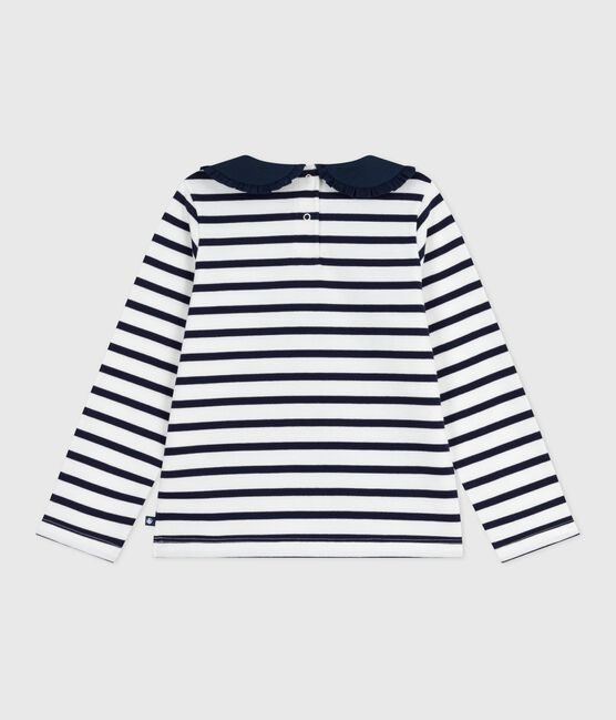 Kinder-Streifenshirt "Marinière" aus Baumwolle weiss MARSHMALLOW/blau SMOKING