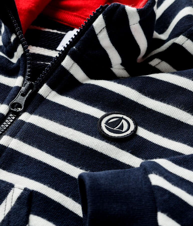 Baby-Kapuzensweatshirt f&uuml;r Jungen blau/weiss