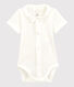 Kurzärmeliger Baby-Body aus Bio-Baumwolle mit weißem Kragen