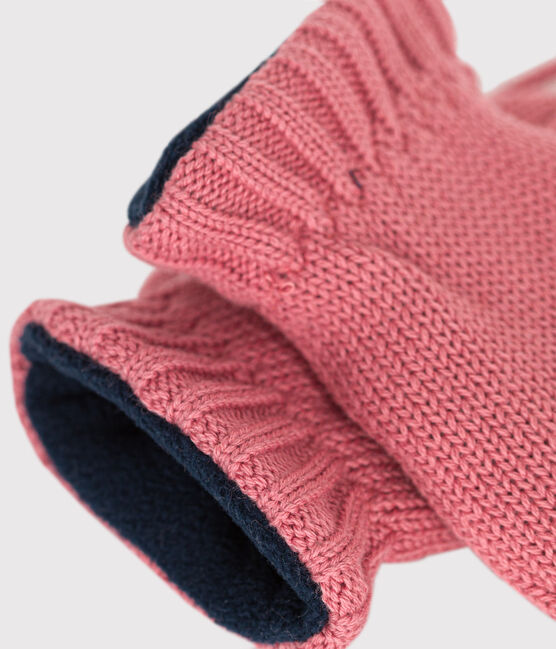 Baby-Fäustlinge aus Strick mit Fleece-Futter rosa ROSEWOOD