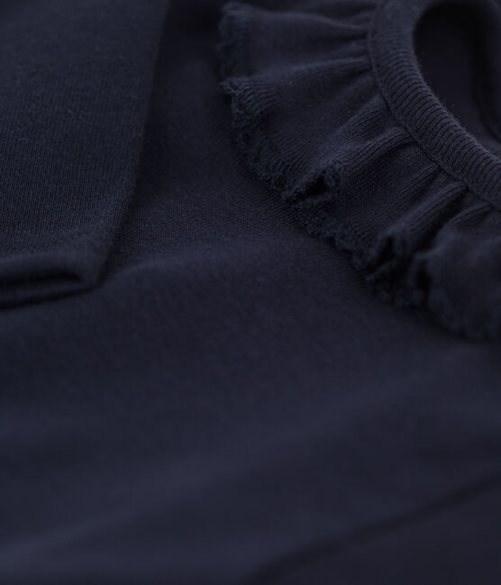Langärmeliger Baby-Body aus Baumwolle mit Rüschenkragen blau SMOKING