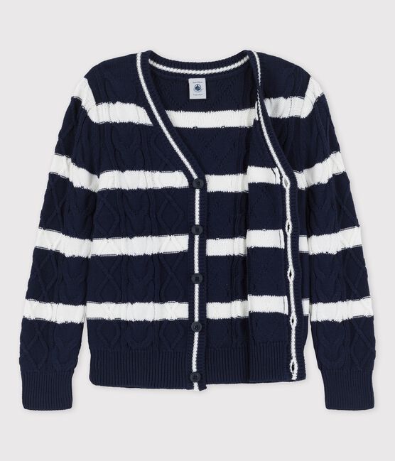 Cardigan aus Baumwolle für Jungen blau SMOKING/weiss MARSHMALLOW