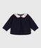 Baby-Sweatshirt aus einfarbiger Baumwolle mit gemustertem Kragen SOIR