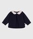 Baby-Sweatshirt aus einfarbiger Baumwolle mit gemustertem Kragen