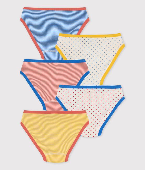 5er-Set Slips aus Bio-Baumwolle mit Ringelstreifen für Mädchen variante 1