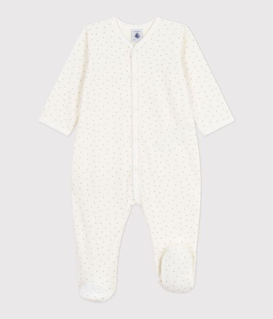 Strampler aus Nicki mit kleinen Herzen weiss MARSHMALLOW/weiss MISTIGRI