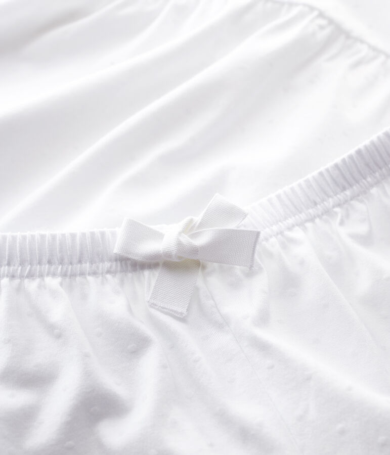 Kurzpyjama aus feiner Baumwolle in Wei&szlig; f&uuml;r M&auml;dchen/Damen weiss