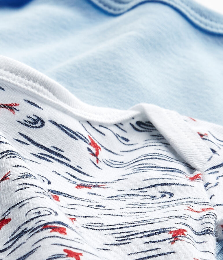 Baby-Jungen-Kurzarmbodys im 2er-Set weiss