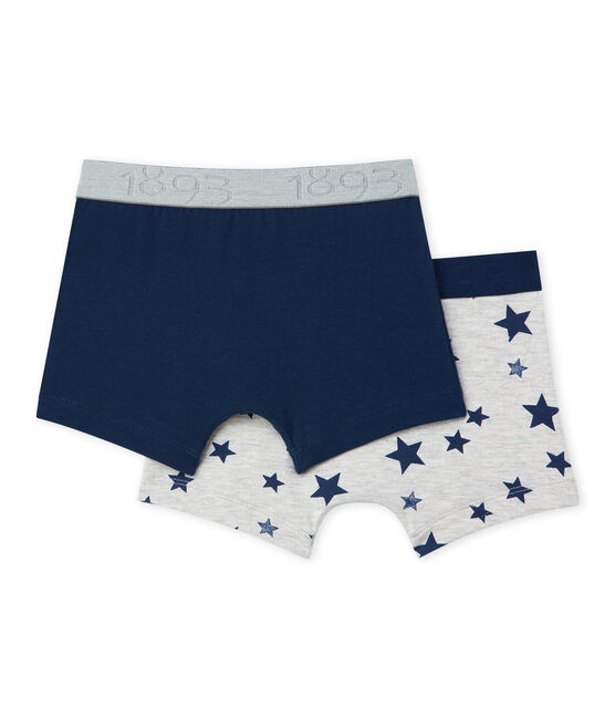 Jungen-Boxershorts aus Stretch-Jersey mit Print + in Uni im 2er-Set SPECIAL LOT 00