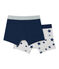 Jungen-Boxershorts aus Stretch-Jersey mit Print + in Uni im 2er-Set SPECIAL LOT 00