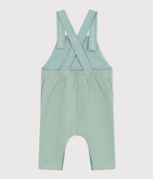 Lange Baby-Latzhose aus dichtem Jersey gr&uuml;n